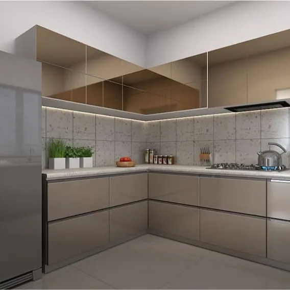 Modular kitchen in an Adarsh Park Heights apartment